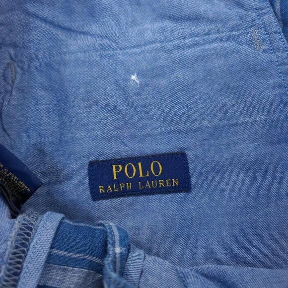 Polo Ralph Lauren Mens Indian Madras Linen Shorts Size 30 Blue Plaid Bermuda - Picture 7 of 8